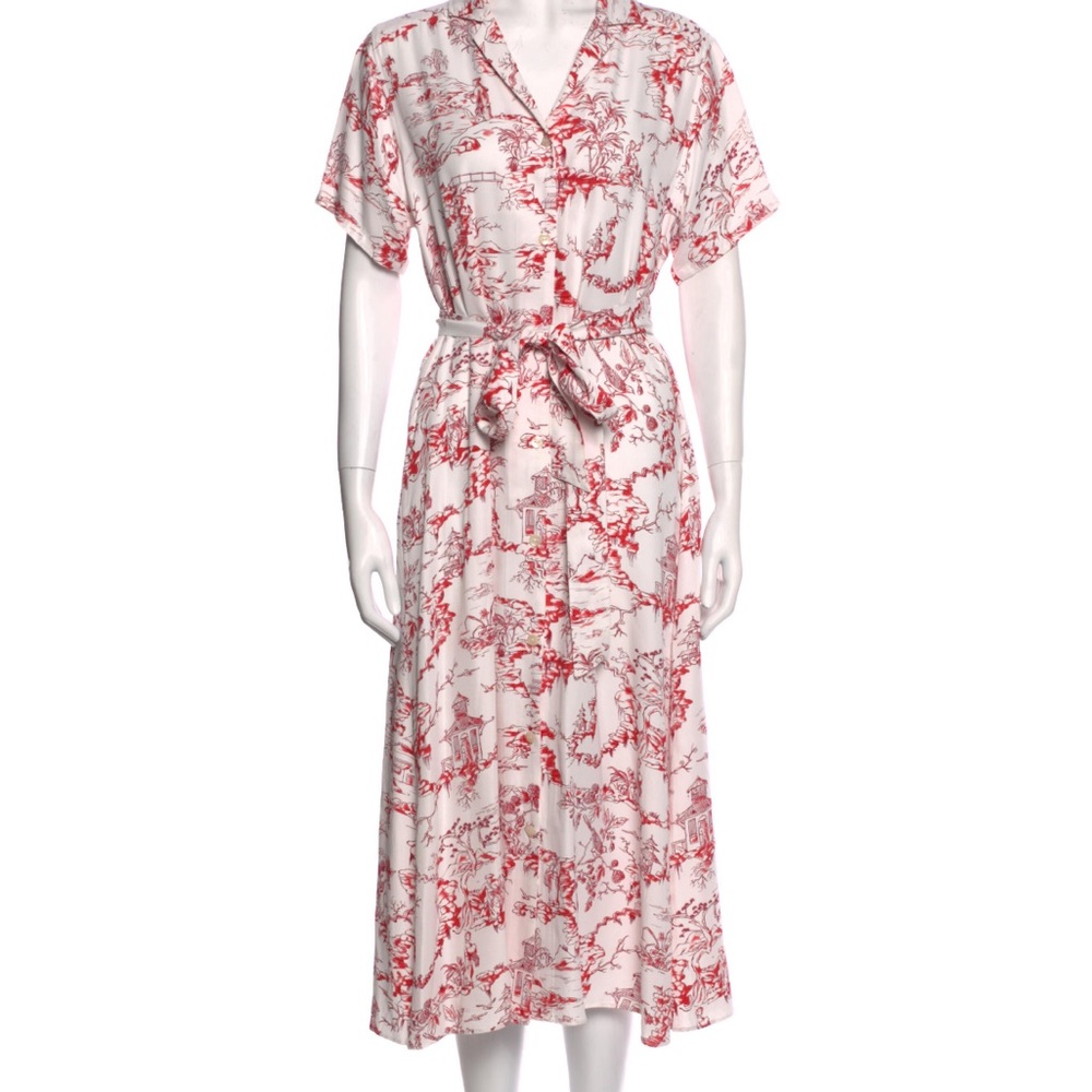 Opening Ceremony Printed Button Down Shirt Dress SZ Large